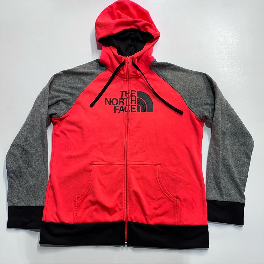 The North Face Fleece Lined Hooded Full Zip Logo Jacket Womens Size Large